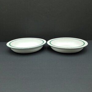 Dansk Christianshavn Green Rim Soup Bowls Dansk Bistro Green Band Soup Bowls